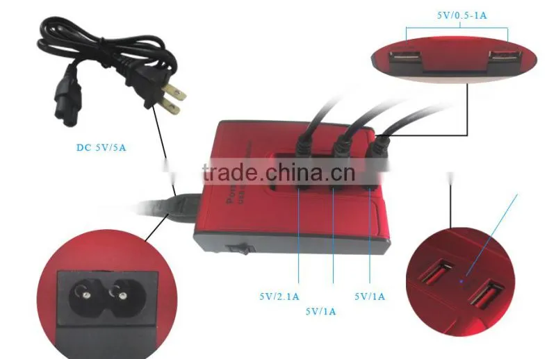 5 in 1 black/ new electric Tablet USB 5-Port charging station for tablet