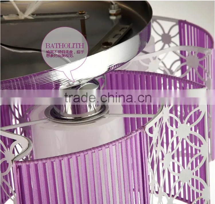 Nice Apperance Fabric Ceiling Lights E27 Base Purple Iron LED Ceiling Lights