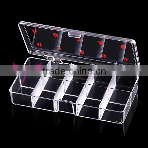 nail tips art transparent empty plastic box for nail salon can hold 500pcs nail tips