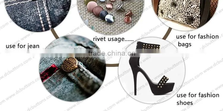 Fashion metal button manufacture jean rivet with embossed logo