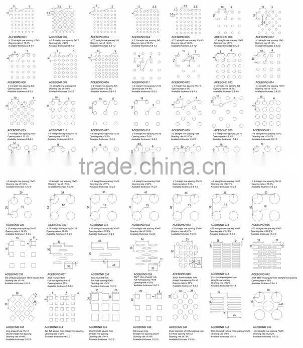 ACEBOND Good Technology perforated aluminum metal curtain wall carved station
