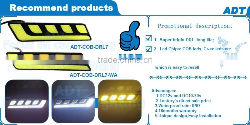 Dual Color Car LED Daytime Running Light Fog Lamp Strip DRL+Turn Signal Light