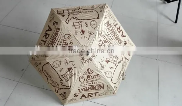 19" Pencil Folding Umbrellas Printed for Wemen