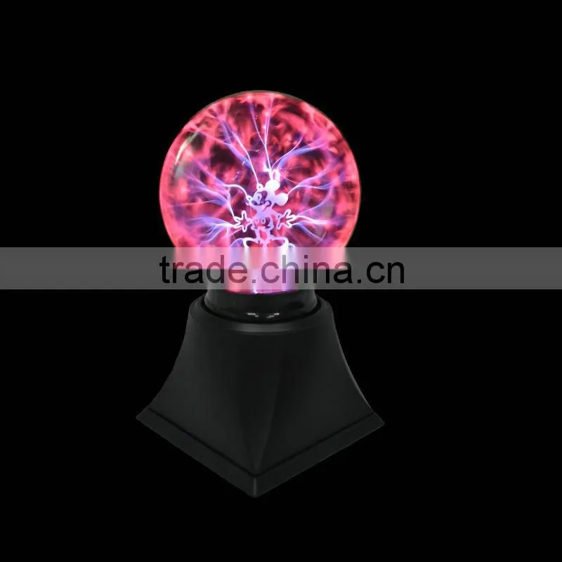 5 inch with butterfly maigc decoration romantic glass touch plasma ball