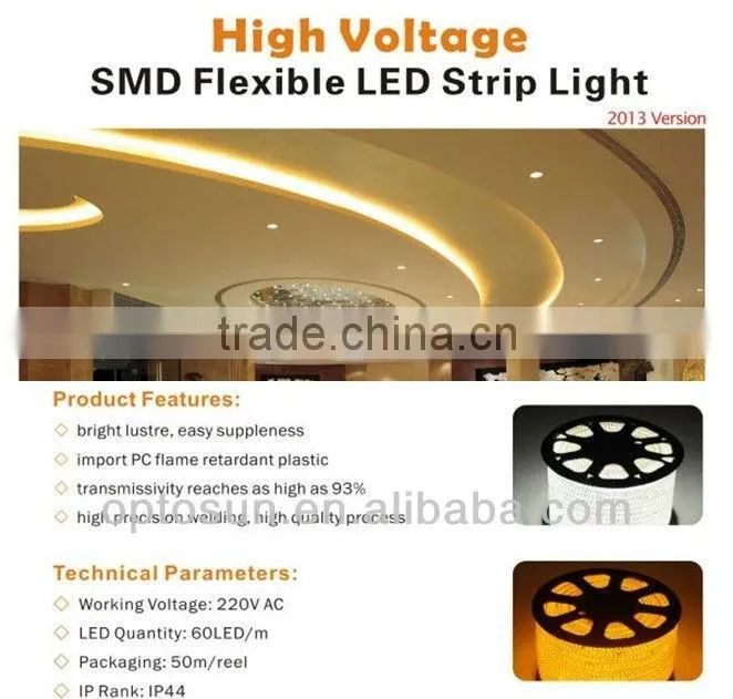 led strip 5050 warm white led strip 220V(OS-WS1210WW60-H)