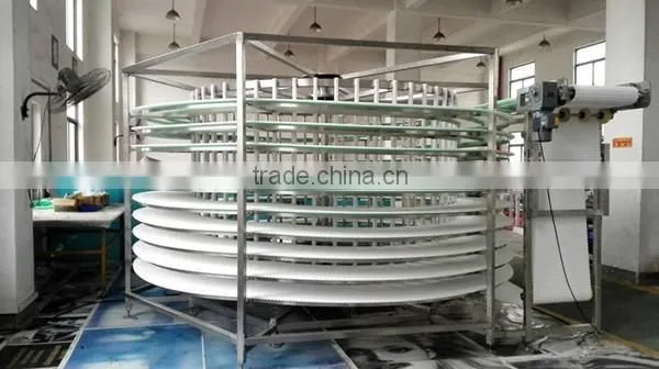 Motorized plastic modular belt spiral conveyor/powered screw conveyor