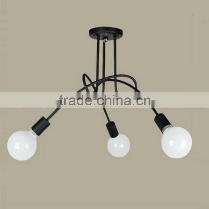 CE RoSH indoor iron black or white or red chandelier ceiling lamp GX-5109-3