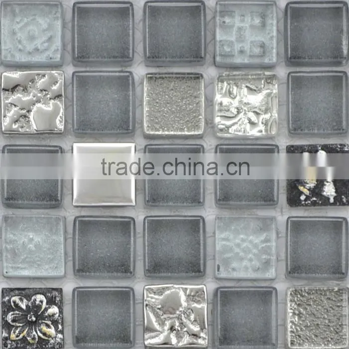 Classical resin mixed glass mosaic tile for decoration
