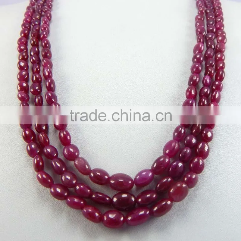 Dyed Ruby Oval Beads Loose Beads Calibrated Necklace