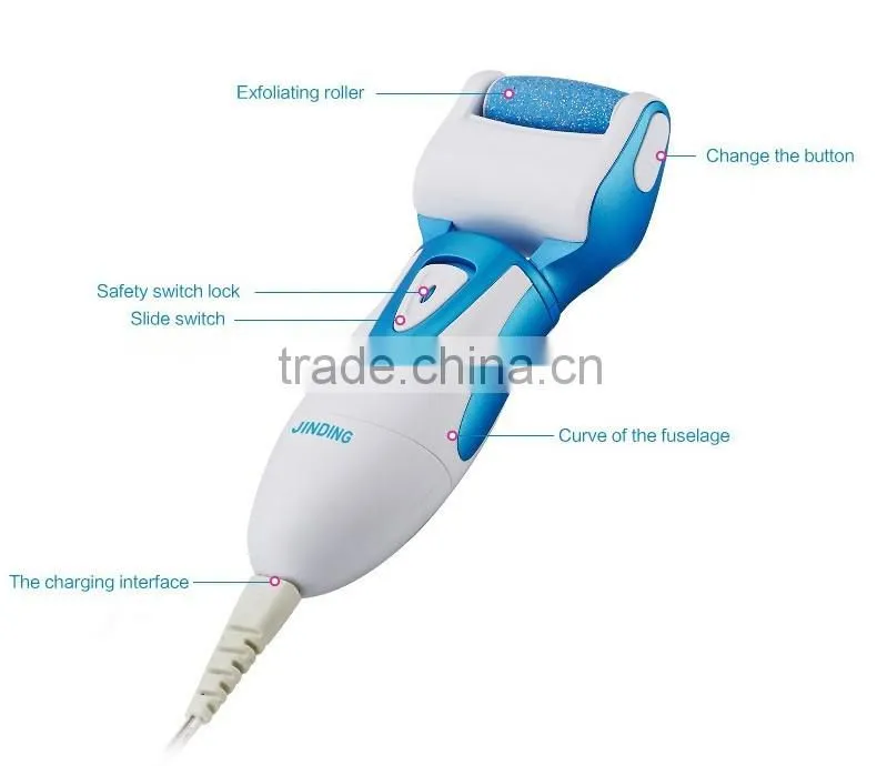 JINDING JD-505R Rechargeable Electric Callus Remover Professional Electronic Pedicure Foot File Callus Remover