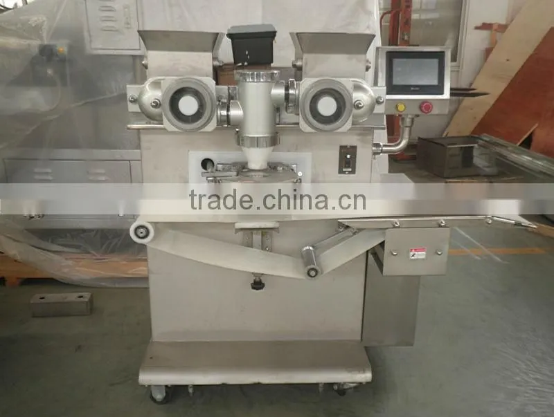 2016 popular supplier food confectionary industrial ce mooncake line. Encrusting machine+stamping making machine