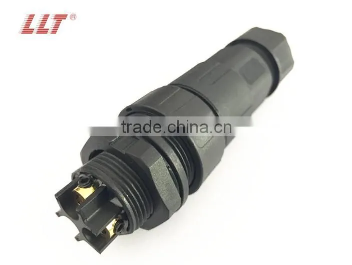 high voltage 3 contacts screw terminal waterproof panel mount connector
