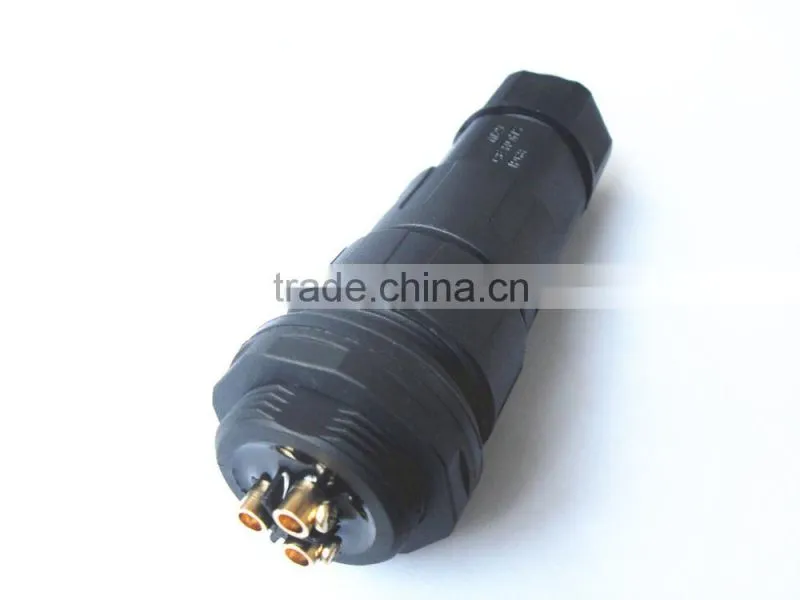 LLT 3 pin threaded lock rear panel mount waterproof screw connector