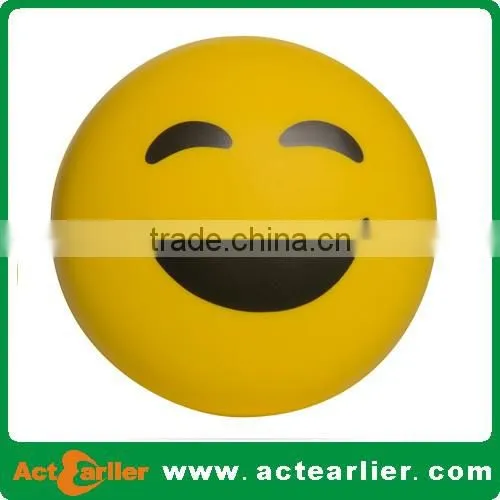 cheap custom logo PU smile face stress ball, antistress toy ball
