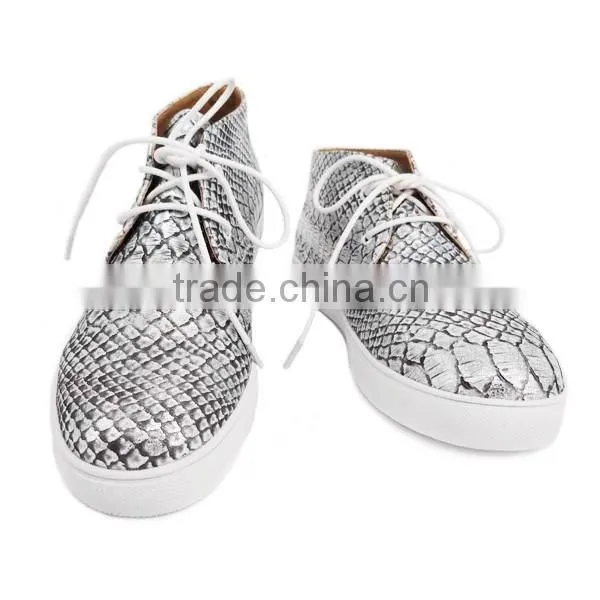 Fashionable Girls High Top Lace-up Special Grain Sneaker Boots Shoes