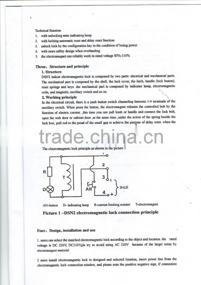 High quality products led electromagnetic door lock