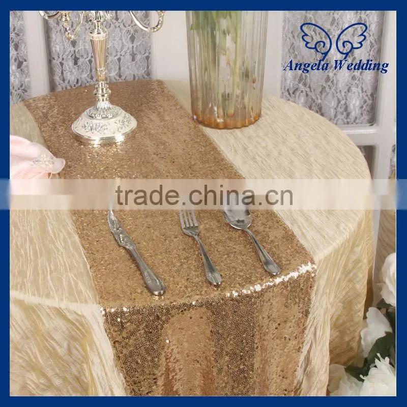 RU002E Popular cheap bead many colors available decorative white sequin table runner