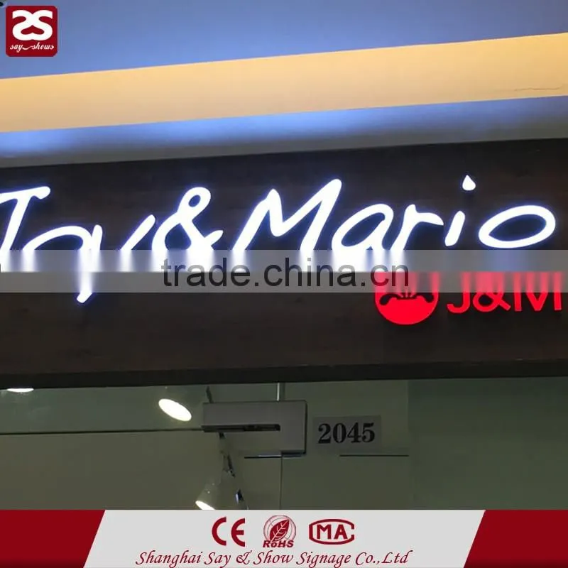 Outdoor advertising frontlit led letter sign embossing acrylic letter sign