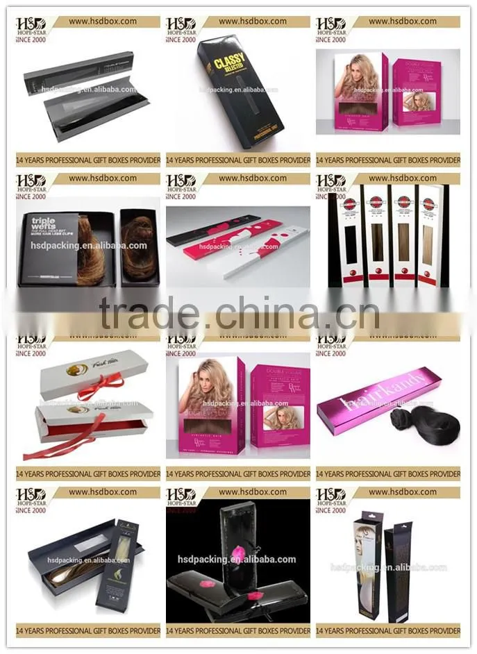 High Quality Hot Sale Black Luxury Printing customized hair wig box packaging
