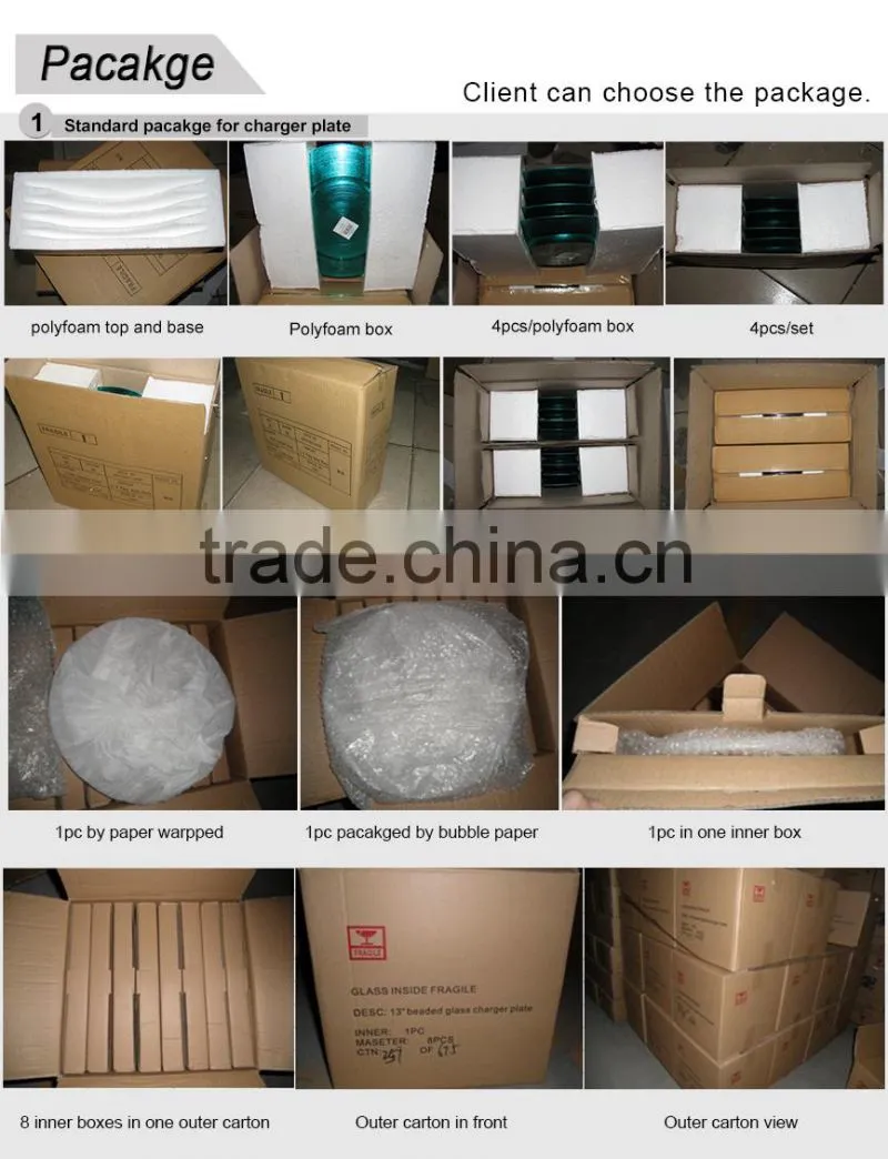 Wholesale Newest Wedding and Home Use Gold Silver Sun Flower Glass Decorative Plate
