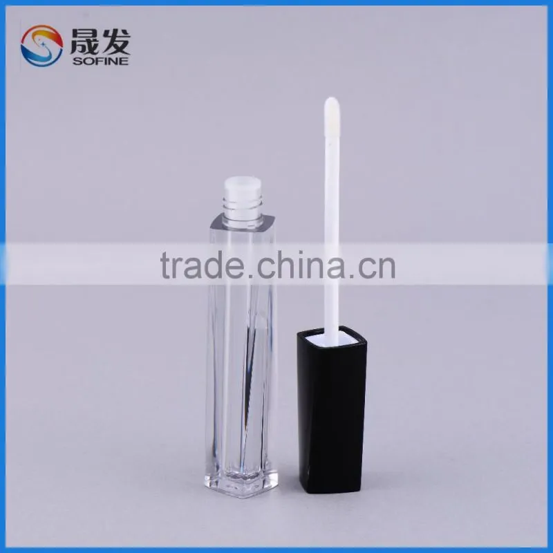 Attactive empty AS material square shape lip gloss bottle