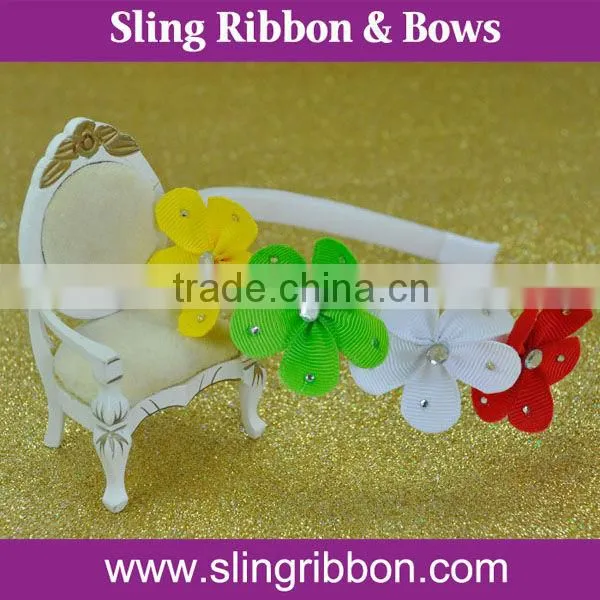 Red And Green Ribbon Bow Headband For Christmas.