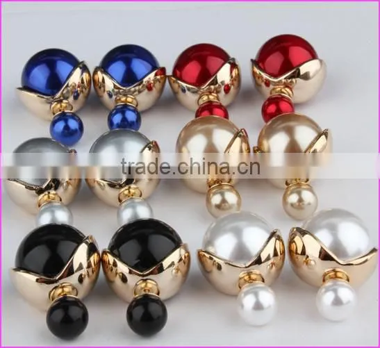 Fashion Body Jewelry Stainless Steel Gold Pearl Earring