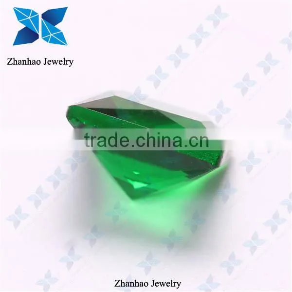 Wuzhou wholesale asscher cut dark green glass