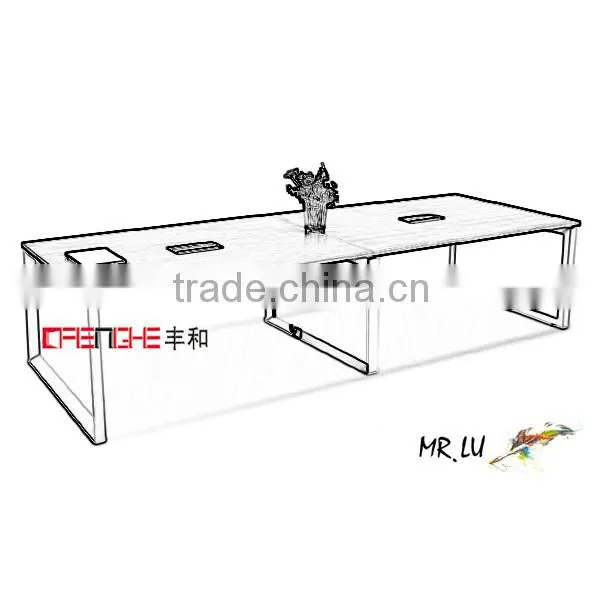 wooden furniture conference table with power outlet