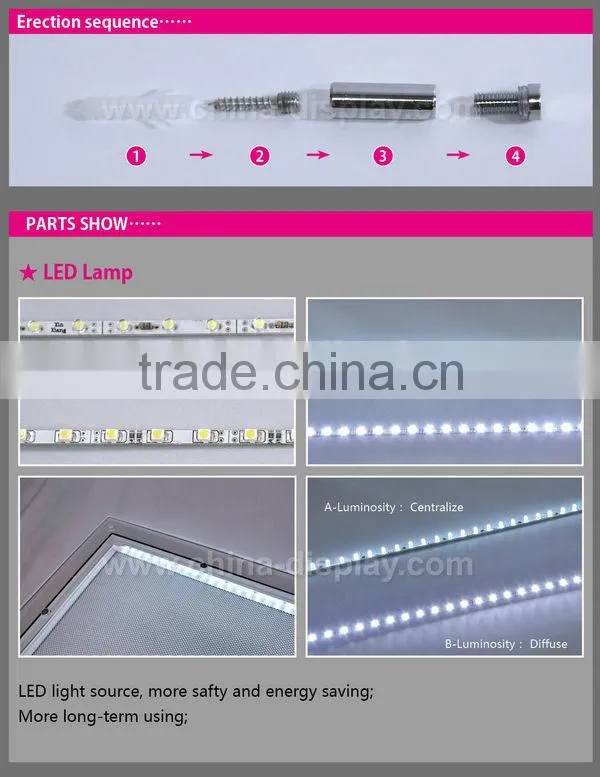 Crystal Acrylic LED Light Box A3 A4 Table Display LED Light Box