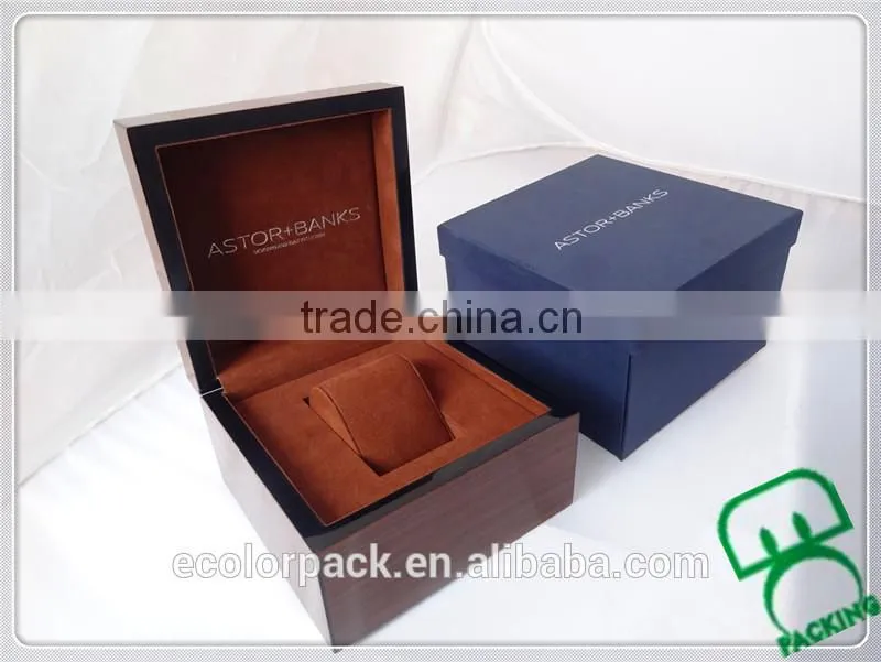 Custom logo Laquer MDF Woodgrained Wooden Watch box