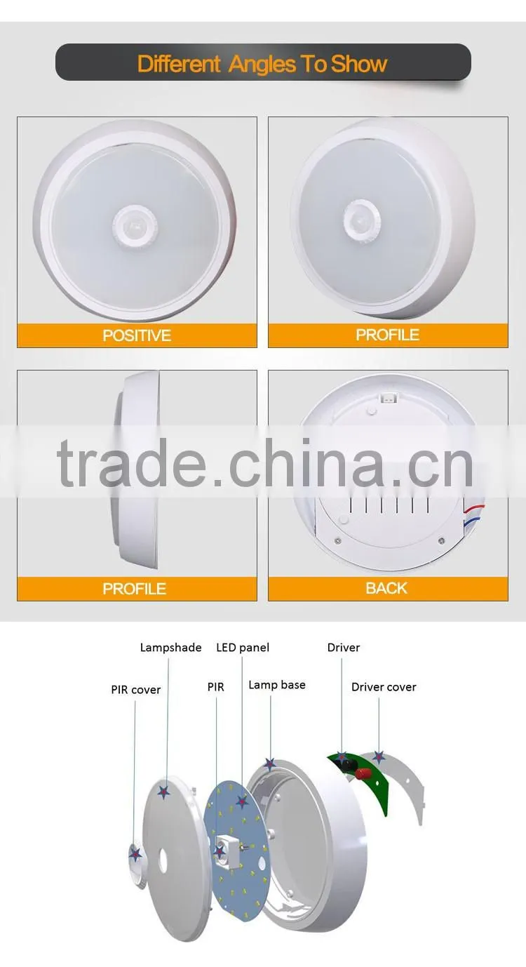 050706 led villa light outdoor ceiling led bulkhead indoor light with motion light sensor pir