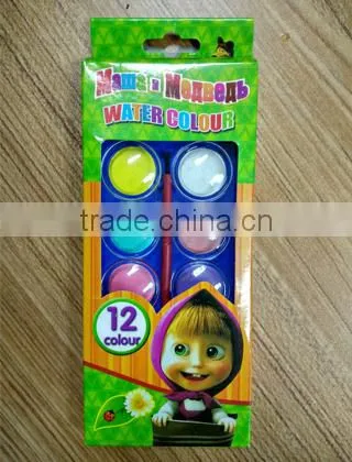Art Material Supplier Wholesale Good Quality Cheap With Brush Kid Non toxic Water Color Cake