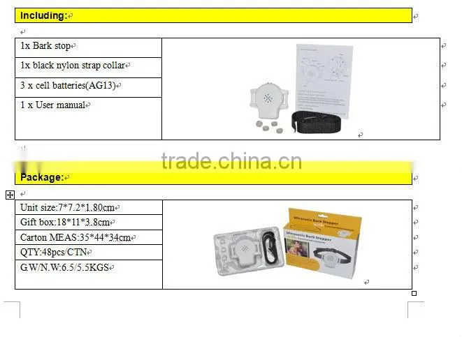 Ultrasonic Bark Stopper collar with CustomizedAudio Commands