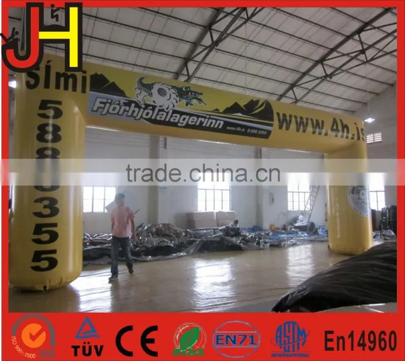 Yellow inflatable gate, inflatable arch rental, cheap Promotion Finish Line