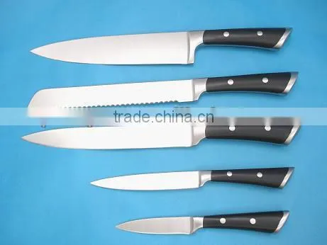 New style ABS handle kitchen knife set with wooden knife block