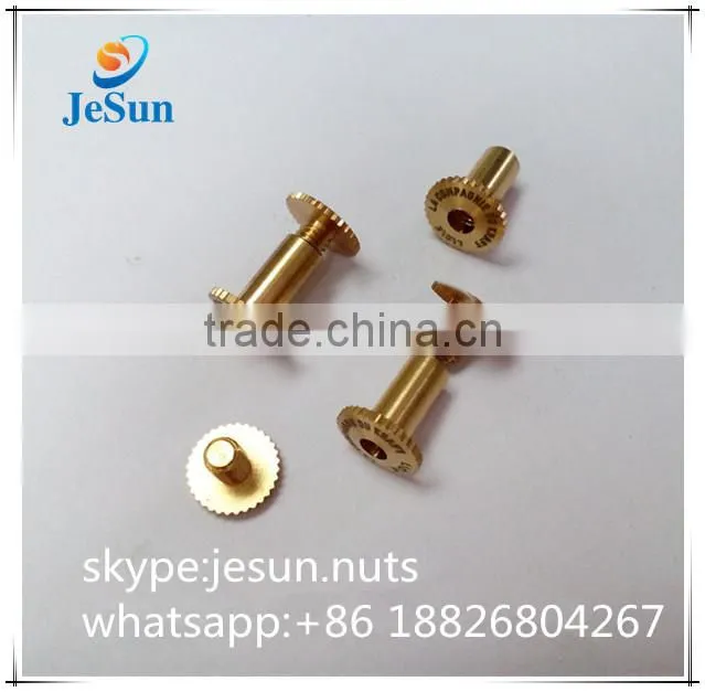 China supplier hardware manufacturing brass male and female screw with Logo