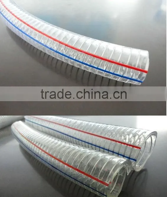 CLEAR WHITE NON-TOXIC STEEL SPIRAL CLEAR PVC DELIVERY HOSE