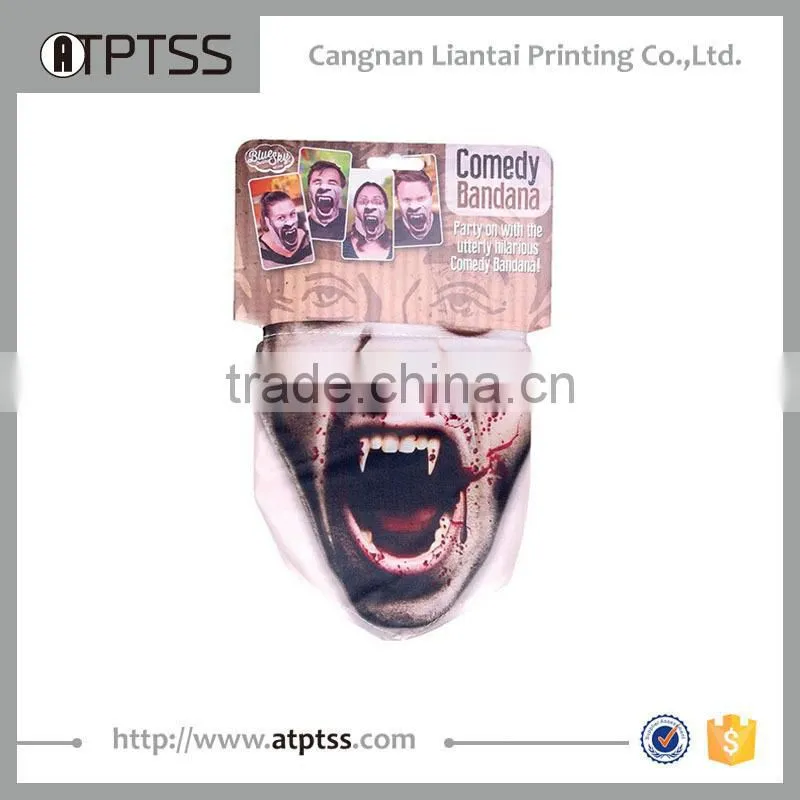 Factory wholesle more than 400 stock designs 100% high micro polyester outdoor multifunction skull comedy bandana