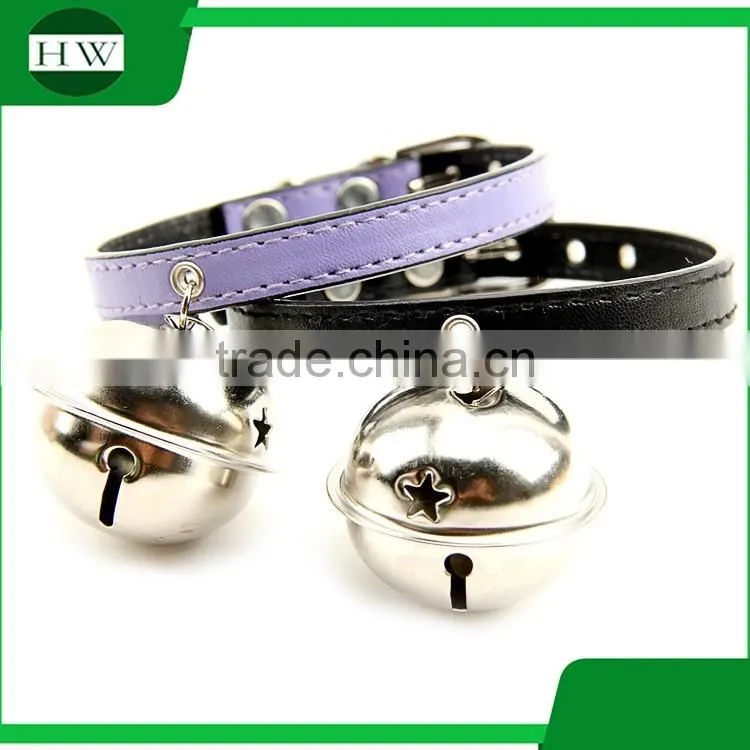 Wholesale free sample leather dog collar bulk with bell with low MOQ Promotionla Gifts