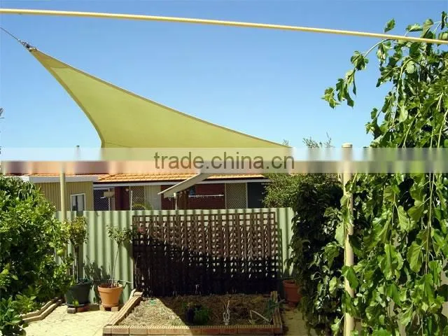 High density HDPE virgin beige color sun triangle shade sail