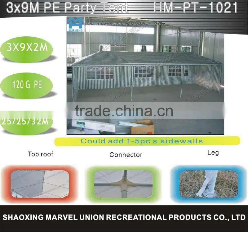 3x9M PE Party Tent With Windows