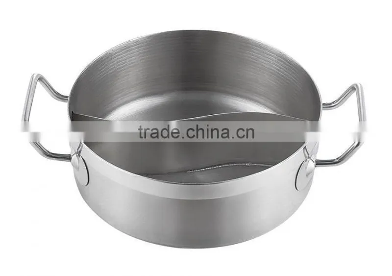 Two Handle Sauce Pan Saucepan Double-Flavoured Cooker Family Restaurant Hotel Usage Shot Body Stainless Steel Soup Pot