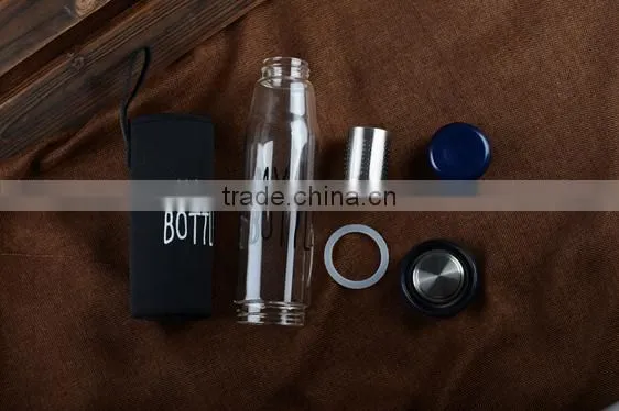 glass water bottle New design heat-resistant custom borosilicate water bottle,water glass bottle