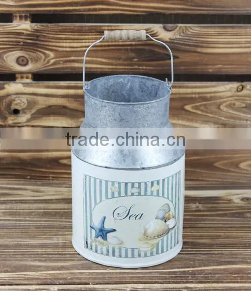 new design paper decal metal iron garden bucket wholesale