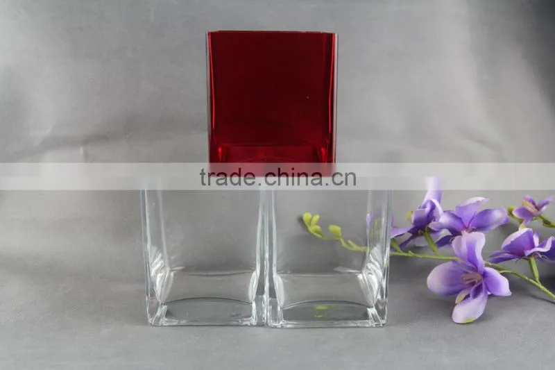 Beautiful clear glass vase with heart design