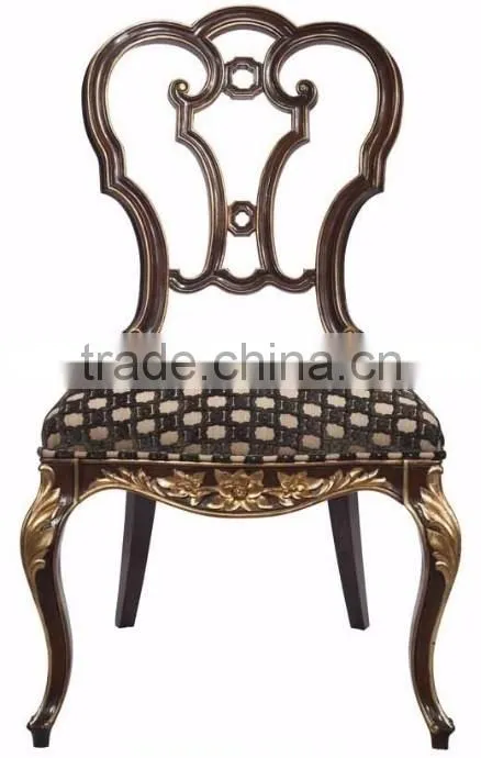 Luxury Classic English Victorian Style Solid Wood Banquet Accent Chair with Golden Chinoiserie Landscape Painting BF12-05274a