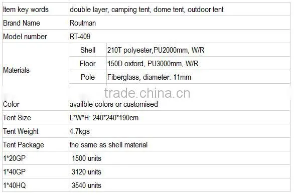 Fashion Camping Tent Top Quality Quick Camping Tent