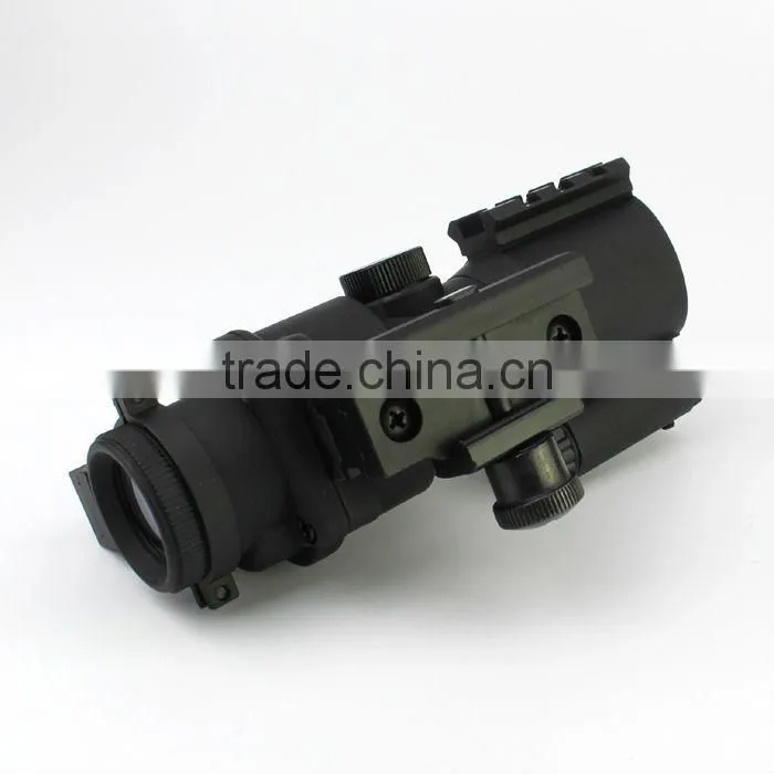 Prismatic Sight tactical sinper Fiber Optics 4X32 green/red illumination dot sight riflescope with red laser