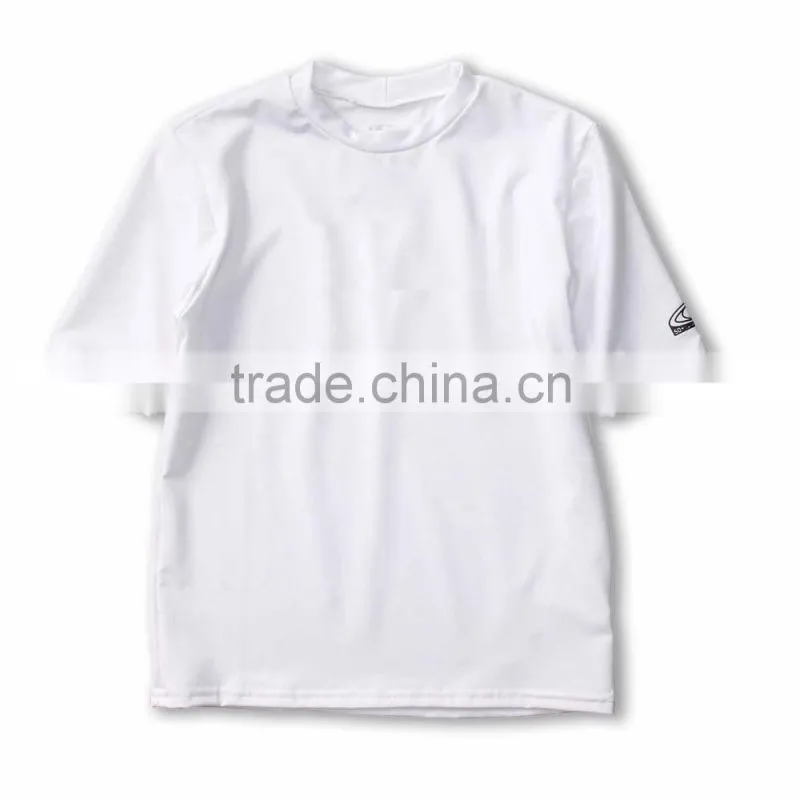 Wholesale OEM 89% Nylon 11% Elastane Little Kids Big Kids Short Sleeve Stretch Quick Drying Basic Crew Neck Skins Rash Guard Tee